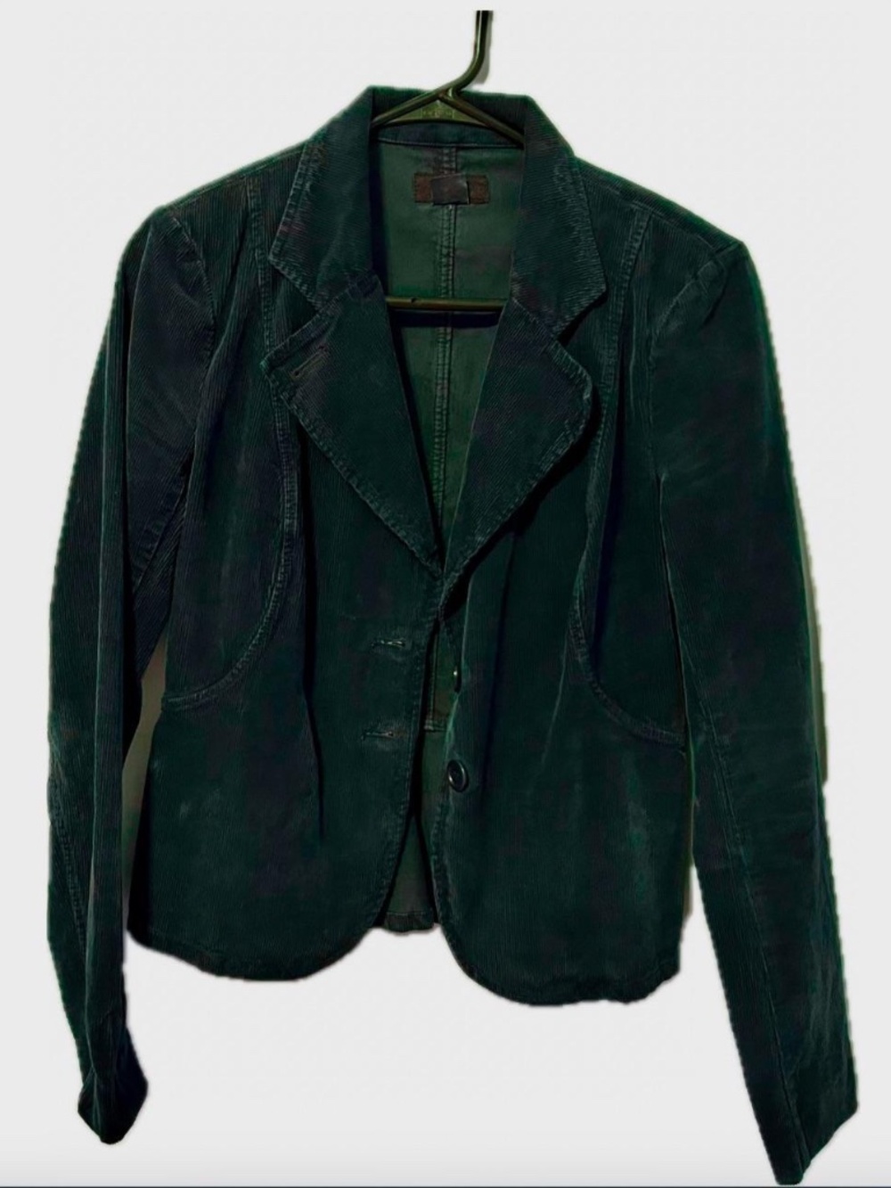 French Connection (FCUK) Forest Green Corduroy Blazer US Size 4 100% Cotton